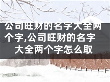 公司旺财的名字大全两个字,公司旺财的名字大全两个字怎么取