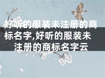 好听的服装未注册的商标名字,好听的服装未注册的商标名字云