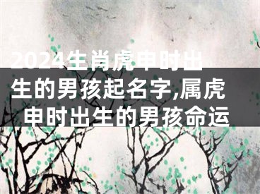2024生肖虎申时出生的男孩起名字,属虎申时出生的男孩命运