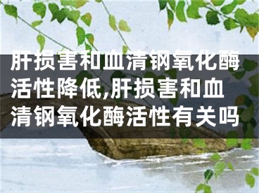肝损害和血清钢氧化酶活性降低,肝损害和血清钢氧化酶活性有关吗