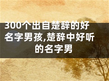 300个出自楚辞的好名字男孩,楚辞中好听的名字男