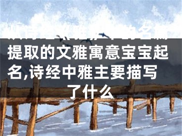 从诗经《雅》中的名篇提取的文雅寓意宝宝起名,诗经中雅主要描写了什么
