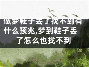 做梦鞋子丢了找不到有什么预兆,梦到鞋子丢了怎么也找不到