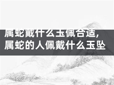 属蛇戴什么玉佩合适,属蛇的人佩戴什么玉坠
