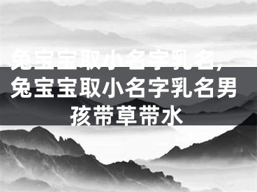 兔宝宝取小名字乳名,兔宝宝取小名字乳名男孩带草带水