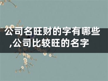 公司名旺财的字有哪些,公司比较旺的名字