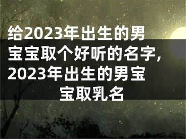 给2023年出生的男宝宝取个好听的名字,2023年出生的男宝宝取乳名