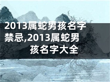 2013属蛇男孩名字禁忌,2013属蛇男孩名字大全