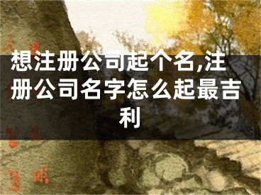 想注册公司起个名,注册公司名字怎么起最吉利