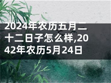 2024年农历五月二十二日子怎么样,2042年农历5月24日