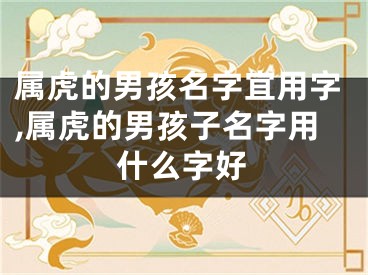 属虎的男孩名字宜用字,属虎的男孩子名字用什么字好