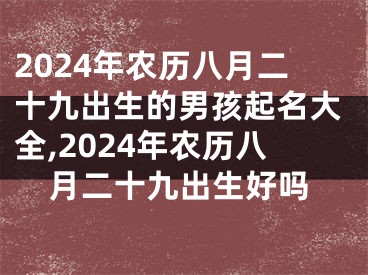 2024年农历八月二十九出生的男孩起名大全,2024年农历八月二十九出生好吗