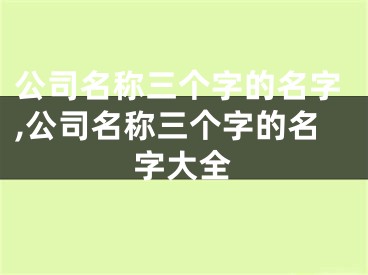 公司名称三个字的名字,公司名称三个字的名字大全