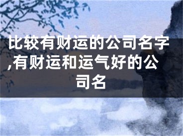 比较有财运的公司名字,有财运和运气好的公司名