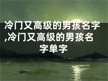 冷门又高级的男孩名字,冷门又高级的男孩名字单字