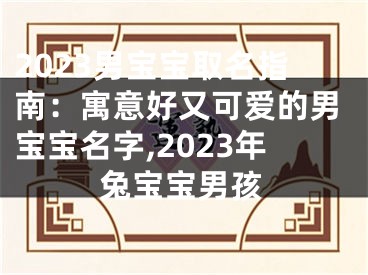 2023男宝宝取名指南：寓意好又可爱的男宝宝名字,2023年兔宝宝男孩