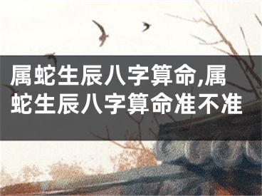 属蛇生辰八字算命,属蛇生辰八字算命准不准