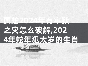 属蛇2024年有牢狱之灾怎么破解,2024年蛇年犯太岁的生肖