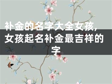 补金的名字大全女孩,女孩起名补金最吉祥的字
