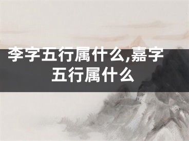 李字五行属什么,嘉字五行属什么