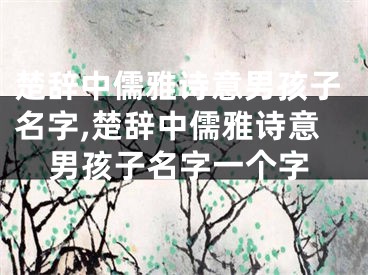 楚辞中儒雅诗意男孩子名字,楚辞中儒雅诗意男孩子名字一个字