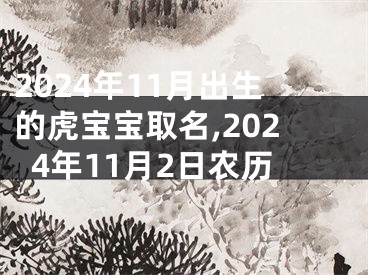 2024年11月出生的虎宝宝取名,2024年11月2日农历