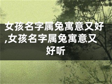 女孩名字属兔寓意又好,女孩名字属兔寓意又好听