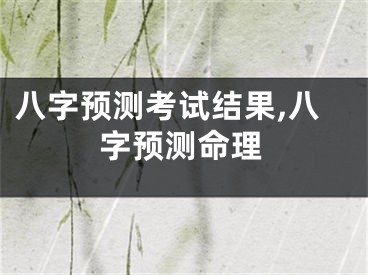 八字预测考试结果,八字预测命理