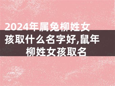 2024年属兔柳姓女孩取什么名字好,鼠年柳姓女孩取名