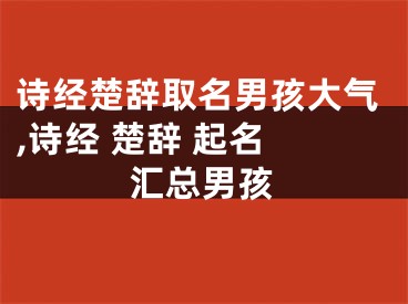诗经楚辞取名男孩大气,诗经 楚辞 起名 汇总男孩