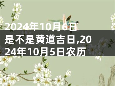2024年10月6日是不是黄道吉日,2024年10月5日农历