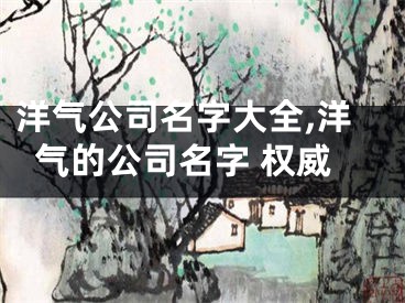 洋气公司名字大全,洋气的公司名字 权威
