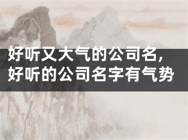 好听又大气的公司名,好听的公司名字有气势