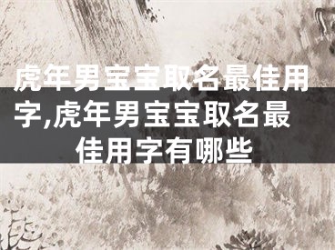 虎年男宝宝取名最佳用字,虎年男宝宝取名最佳用字有哪些