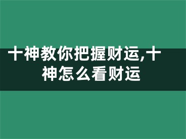 十神教你把握财运,十神怎么看财运
