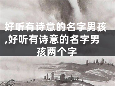 好听有诗意的名字男孩,好听有诗意的名字男孩两个字