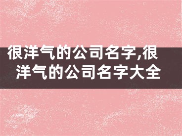 很洋气的公司名字,很洋气的公司名字大全