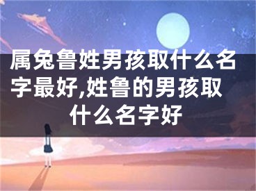 属兔鲁姓男孩取什么名字最好,姓鲁的男孩取什么名字好