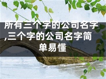 所有三个字的公司名字,三个字的公司名字简单易懂