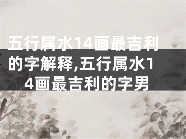 五行属水14画最吉利的字解释,五行属水14画最吉利的字男