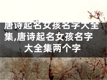唐诗起名女孩名字大全集,唐诗起名女孩名字大全集两个字