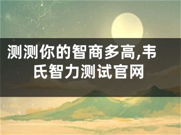 测测你的智商多高,韦氏智力测试官网