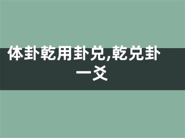 体卦乾用卦兑,乾兑卦一爻