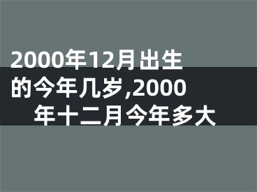 2000年12月出生的今年几岁,2000年十二月今年多大