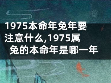 1975本命年兔年要注意什么,1975属兔的本命年是哪一年