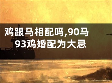 鸡跟马相配吗,90马93鸡婚配为大忌