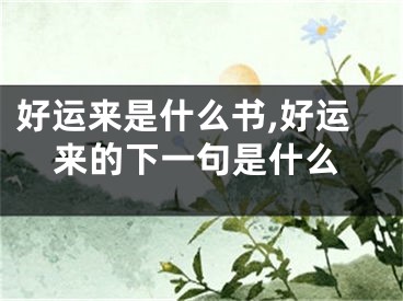好运来是什么书,好运来的下一句是什么