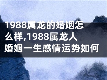 1988属龙的婚姻怎么样,1988属龙人婚姻一生感情运势如何