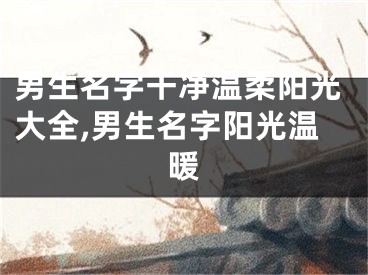 男生名字干净温柔阳光大全,男生名字阳光温暖