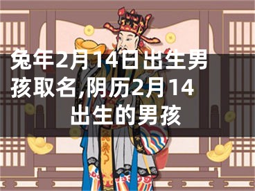 兔年2月14日出生男孩取名,阴历2月14出生的男孩